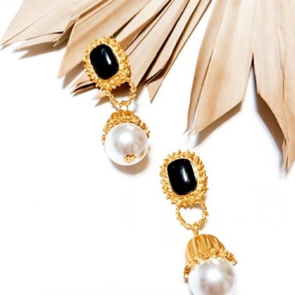 Retro pearl drop earrings A40 - Picture 8 of 9